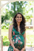 The fabric is soft silky rich, and overall look is amazing. Looks great outdoors. Fits good at the bust. I bought this for my baby shower. So this dress is bump friendly. I had to make some alterations, mainly hem the length and fit in cups.
Highly recommend this! - Neha P.