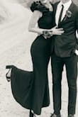 This dress hugged my curves so well and looked amazing in black without being funeralish. The dress comes down long which is perfect for my 6' self! The material was great, stretchy, and comfortable while still form fitting! Honestly, this was such a find! - Lennox L.