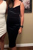 I love this dress and its colour! It's sexy, fun and great for parties. The material is soft and stretchy but thin - it doesn't really bother me that much. I've gotten many compliments on this dress, and I'm content with it. - Jenny H.