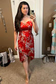 This dress is beautiful and the red really pops! Unfortunately, it was too tight in the chest area so I'll be returning. I also want to point out that Lulus return policy is 10 days in order to avoid shipping fees - I didn't realize that! - Amanda B.