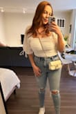 I simply love this top! It is so cute! The material is amazing. Would love to get similar tops. - Marina A.