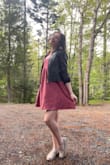 This dress is a little loose for me but it's a great summer dress. Able to dress it up or down and stays down in the wind! - Abby W.