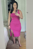 The color was perfect and the dress fit good. It was also very flattering. The downside was the slit was too high for my liking and I didn't fill out the chest area (typical for me). I ended up returning it. - Kathleen S.