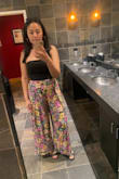 Ok when I got the pants, I was not convinced I liked them, the material felt more like a bathing suit coverup. However, decided to just wear it with a cute top. So glad I did! Got lots of compliments! I'm happy I bought them and kept them! - Ira M.