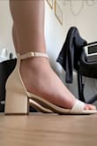 I have bought the heels for my wedding. I love how simple, comfortable and true to size they are, not sure if it's just me but they appear a bit more yellowish IRL than on the picture and have come with black spots on the back (could remove them with water). I will probably look for another pair of shoes and have these for the party and other occasions :) - Anja B.
