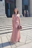 This dress is absolutely stunning! The color and shimmer are so perfect, and I felt like a princess in it. Absolutely recommend - Margaret F.