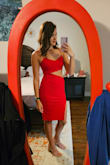 This dress is gorgeous and perfect for a night out. Got soo many compliments, material was nice and forgiving. Love that the straps are adjustable. - Kelsey L.