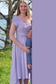 I'm giving this 10/10. The colour is gorgeous, the fit is amazing and this is one of the few dresses I've purchased in my life that I want to wear over and over. So flattering to the figure with a dreamy, wavey movement in the skirt. Love pairing it with pearls and silver. - Linda B.