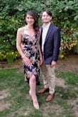 This dress is a nice cut, not too scandalous for a wedding, and the material lays nicely too. High quality floral print, even up close, and this dress looked beautiful at a navy blue themed spring wedding. - Kendra P.
