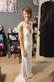 This was the first dress I bought and instantly knew it was perfect for my wedding. It doesn't even need alterations. The quality is great and looks way more expensive than it is. It is a tiny bit long, but with heels it is the perfect length. - Shari R.