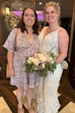 I loved this dress and received a ton of compliments. I thought I would be fine since I'm 5' 2" but it was still short. Specifically, it was short in the middle front. It was fine in the back. - Madeline W.