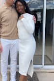 I bought this dress for my engagement party and I'm so glad I did! It was a little tight but it's expected because of the sweater material. Absolutely loved it! - Nicole B.