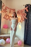 This 2 piece set was perfect for my bachelorette trip. I was debating between an xs or s, but am glad I got the xs because it fit my waist perfectly. I am wearing 3in heels and the length of the pants were just right. I wore a different top to match my theme but love the top that it comes with! The material was comfortable and has a little stretch to it. Highly recommend. - Sarah D.
