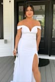 I was nervous ordering this dress as it did not have any reviews at the time of purchase. I originally purchased an off-the-rack gown from a bridal store, but then the seamstress I went to totally botched my alterations. A week before my wedding (a small elopement style) I was scrambling for another dress. (talk about CRAZY STRESS LEVELS!)  I purchased 3 gowns from Lulus and paid for overnight shipping. I placed my order Friday morning with an anticipated delivery date on Monday, but thankfully it came Saturday afternoon! This was the first dress of the three that I tried on that I didn't even have to open and try on the other two gowns. This dress is very flattering, the bodice fits nice and snug; however, I needed a little hem in the front and added a wrist loop to carry the train around. - Gina S.