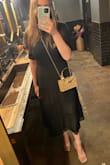 I loved the dress it's very elegant but also has a cocktail touch on it! I wore it for a night event, it's tighter in your waist and loose at the bottom. It gives you a good shape. Want to order more in different colors! Fits true size, ordered an M. - Andrea L.