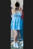Wore this to a summer festival with my girlfriends. Very light and comfy. Also very flattering as I could hide my 15-week pregnant pooch. The top was snug enough that I could go without a bra. A little short for a tall girl but I didn't mind. - Leah F.