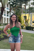 Beautiful and very unique top. I couldn't figure it out the cut looking at it on the screen, but the instant I tried it on, I knew this top would stand out!  Very unique style and gorgeous green!! I'd have bought it in other (bright) colors. - Xhileta X.