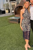 Wore to a wedding and loved it! The bottom is a little looser than shown in this photo (I'm holding my hand against it) but overall loved the dress for the price! - Injada H.