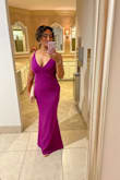 I originally ordered a M, but I wanted a sexier fit, so I went with a S and it was perfect! It fits long, so I did have to get it altered, but no big deal. I absolutely loved the color and fit of the dress! - Geraldine H.