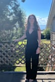 This romper was beautiful and perfect for my nieces rehearsal dinner. I was iffy about wearing pants over a dress, but almost wished I saved it for the actual wedding. The size was slightly tight on my mid section, however I did gain a little weight in my stomach between buying it and wearing it. As my weight has shifted recently (damn menopause) , I'd probably purchase a small if I was to buy it again. I got away with the XS, though I was aware of the tightness in my waist the whole night . Also, I chose to wear pasties/petals instead of a bra because if I wore a bra, it was too supportive (and most if my bras have lift as I need it! Lol) and I would've been busting out at the seams. I'm not huge but I'm
not small either. All that being said, I received many compliments on it and can't wait for another event to wear it to! It's my new favorite outfit and the tightness was completely due to my body changing in between purchasing and wearing it. - Lisa