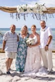 The dress pattern went very well with the beach wedding. The only slight issue is the dress length touches the ground and since I wore flip-flops in the sand I had to hold the dress up to prevent it from dragging. - Wendy M.