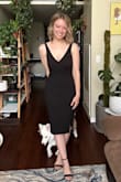 I was so happy to find this dress and even more happy when I tried it on! It fits close to the body but not too tight. It was also easy to find a bra to wear (especially if you hate strapless bras like I do) due to the straps. It did ride up a little while wearing it but not too bad. - Carissa B.