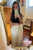 I bought these pants for my trip to Italy and absolutely fell in love with them. They're super comfortable, lightweight, and fit my waist perfectly. They're a bit long without shoes, but if you wear heels or a platform shoe then they will work great. 10/10 recommend! - Katherine K.