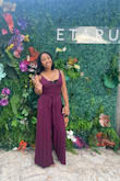 I wore this on a beach dinner date with my hubby. It is very comfortable and flattering on curvy body shapes. Flowy with stretch. I'm short so I did get a few inches taken off the legs - Tashanna H.