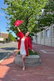 I wanted a dress that didn't look too bridal but also wasn't too tight that I would feel uncomfortable throughout the ceremonies and this dress was PERFECT! Super flattering and looked great under grad regalia, great option if you want something timeless - Katherine P.