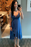 This dress is perfect! The length is great and the wrap style accentuates the waist and allows a little cleavage. I also appreciated the adjustable straps. - Anne-Marie G.