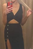 I received so many compliments on this dress and wore it to a party. It fits in all of the right places and very flattering. The material is great quality and not too thin. The buttons give you the ability to make it sexy or more conservative depending on your event. This dress can be worn with white tennis shoes or heels so it's perfect for different occasions. Love this dress! - Rachel