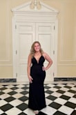 I was maid of honor for a wedding at the Duke Mansion and this was the rehearsal dinner outfit. This dress is made of semi-stretchy material, has 2 thick layers and holds you in while accentuating curves! - Cari C.