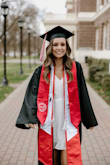 Loved this dress for my graduation pictures. I initially ordered a small and it was too big. I ordered a xs and it fit overall but was big on the waist and the sleeves were long so I had to do some alterations. Overall super cute dress and loved it for my photos! - Baisley M.
