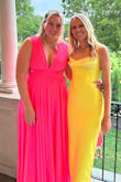 This dress was the best! So comfy and I got so so many compliments. Definitely very neon, I thought it would be a bit more muted but I still loved it!! Wore it with nude shoes and rose gold accessories for a perfect wedding guest look. I would say this runs a little small, I ordered an XL and it fit perfectly and I normally order a large. - Alexandria B.