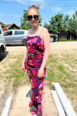The dress came in a plastic bag packaging and was a little bit wrinkled, but nothing a quick ironing session could not fix. After this, the dress looked amazing. I am very happy with this purchase. Fabric feels good on the skin and the cut is comfortable and gives you some space for food as well. I wore it without a bra and was not worried about any see-through-ness. Received lots of compliments as well :) Cannot wait to wear it again. - Alex I.