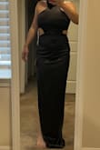 Fits true to size. The quality is amazing. The zipper glides like butter, the seams & stitching are impeccable. The color is vibrant the material is soft & looks expensive. The dress is exactly as pictured online. I wasn't wearing a bra or shapewear & the dress fit well considering. - Lisa F.