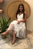 When this dress first came in; I was worried it would be too fancy for my bridal shower. But boy, this dress was a hit! I got so many compliments and my fiancé asked if this was my actual wedding dress.
The fit was about perfect! Has adjustable straps which makes it easier to get the desired look. I would highly recommend this dress. Perfect amount of sparkle too. - Kallie S.