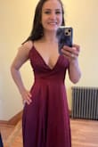 This dress was gorgeous! However, I couldn't wear it for the wedding I ordered it for because the rib cage area had absolutely no give at all. The dress looked amazing on me but without any elasticity in the ribs I legitimately could not breathe. Will be returning. - Gretchen F.