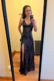 This is such a gorgeous dress! Very well made and the material is beautiful and study. I ordered it for a black tie wedding but did not choose to wear it because the cost of the alterations would have been WAY more than what I paid for the dress. It runs VERY large. I would have had to take it in almost two sizes and hem it considerably for it to be remotely flattering. Size down! - Gretchen F.