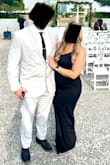 I wore this to a black tie wedding 2 months postpartum, so I had to size up. I was worried it would be too long being an XL, but it was perfect with 4 inch heels. The material is super comfortable and the fit is flattering in all the right places. - Amanda C.