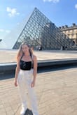 I bought these as casual pants for my trip to Paris. They were a good length, fit very comfortably, and I had room around the waist, so they weren't too tight or anything. I walked around town in them for about 3 hours and the thread that held the metal clasp above the zipper came undone and the clasp fell out. The pants still stayed zipped up but for the rest of the day, my pants were just basically unbuttoned. For the price of these pants, I shouldn't have had to take a needle and thread to fix them after 3 hours of wear. - Samantha G.