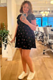 Love this dress. Very cute and comfortable. I did wear shorts underneath in case of a swift breeze but, lots of compliments. - Angela A.