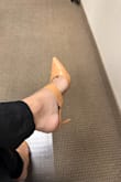 I got these shoes to wear to work and I love them! They fit well. I do have more wide feet, but they still fit great. They are very comfortable as well. They are a great height and easy to walk in in my opinion. I recommend these for a variety of events. - Rachel H.