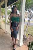 Love love love. This skirt is super cute. It is so soft and the split is in the right place. It was a bit loose but it still gave me the look I wanted. - Sushane