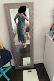 I really wanted to like this dress but I didn't like the design on the silk - I wish they could take out the big pink flower, it's kind of an eye sore! It would look much more elegant without it. It also fits a little loose in the bust area but I can fix that with a pin. Unfortunately had to return it, but it is a beautiful dress. - Priya G.