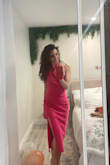 I bought it for a bachelorette party in pink, loved the color and style, I went for an XS because I wanted it snug and it is perfect! It's a little tight on the neck but overall I love it - Alessia C.