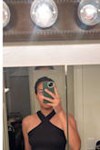 As everyone is saying, the material is thin, the crisscross makes the top, and it is just the cutest. Though this is jersey material, somehow, when you slip it on, it makes you feel like a million bucks. Some clothes just have that kind of magic. Put this on before putting your makeup on. Last, I was reticent to order because I didn't know how my 32A cup would fair, but honestly, I think this shirt was made for small chests! - Oddisey K.