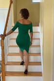 I ordered this dress in green and have worn it for two separate occasions, and I received many compliments each time.  I love this dress! - Brunilda C.