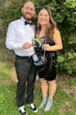 We went to a local museum prom-themed event. This dress looks just like my original dress that I wore in 2007, for prom with my then-friend and now-husband - haha! This fit perfectly. Didn't have to alter the length (4'11 girly here). My postpartum belly was concealed pretty well. I could've worn a stickies or bra, but did fine without :) - Grace E.