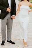 These heels were so beautiful on! Be mindful they are more of an ivory color than white. I wore them for engagement pictures and they were very comfortable and just enough sparkle. Definitely recommend! - Domenica T.